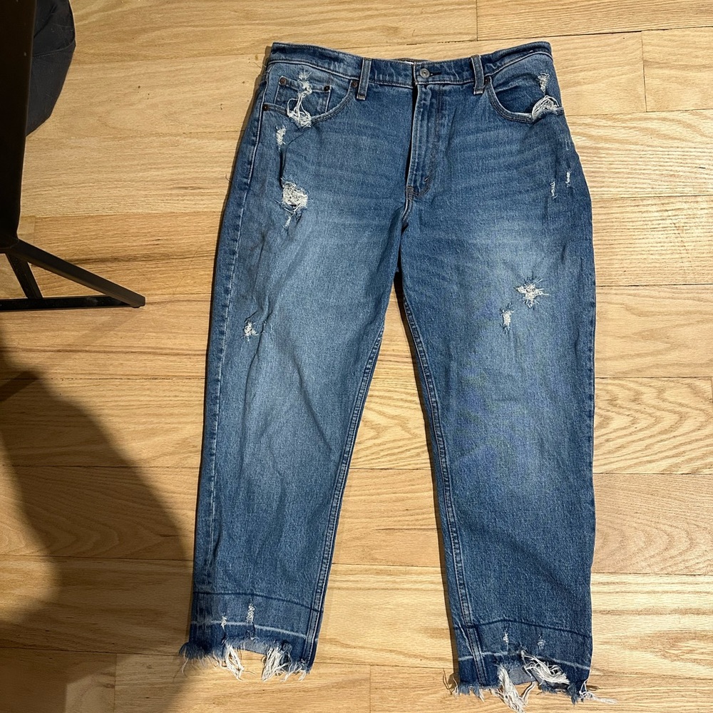 Abercrombie high rise mom jeans